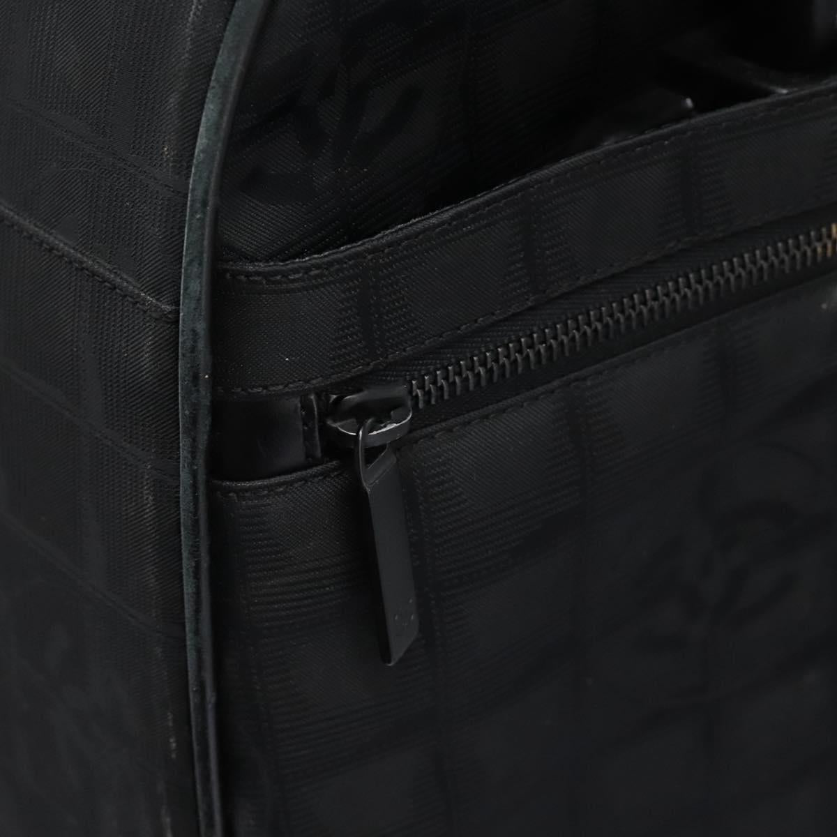 CHANEL Carry Case New Travel line suitcase Nylon Black CC Auth bs23739