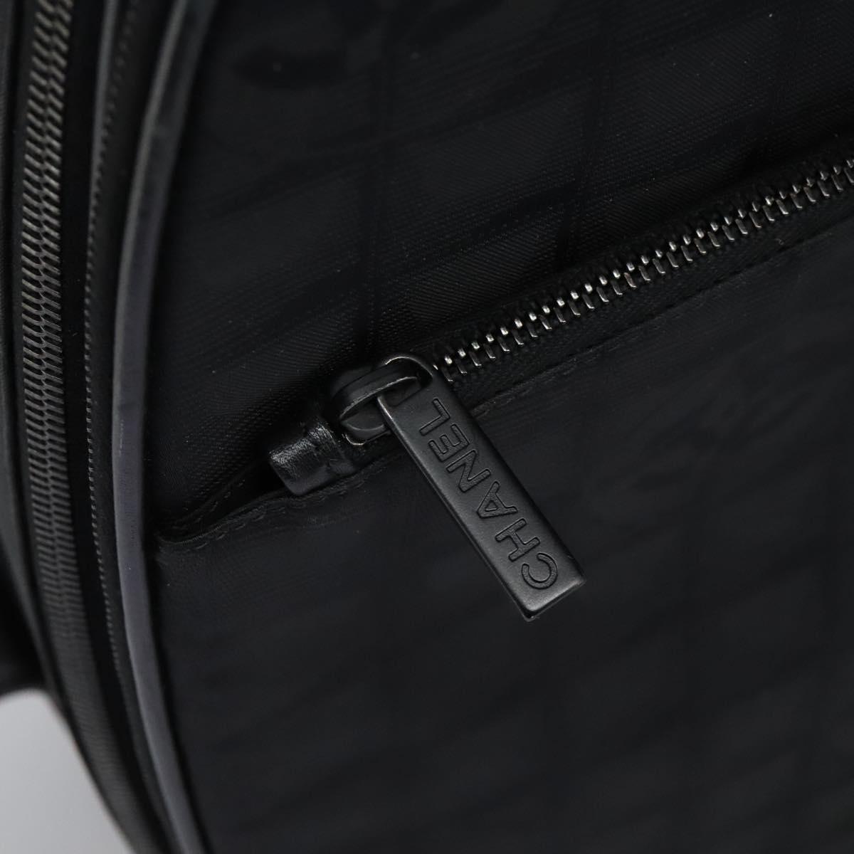 CHANEL Carry Case New Travel line suitcase Nylon Black CC Auth bs23739