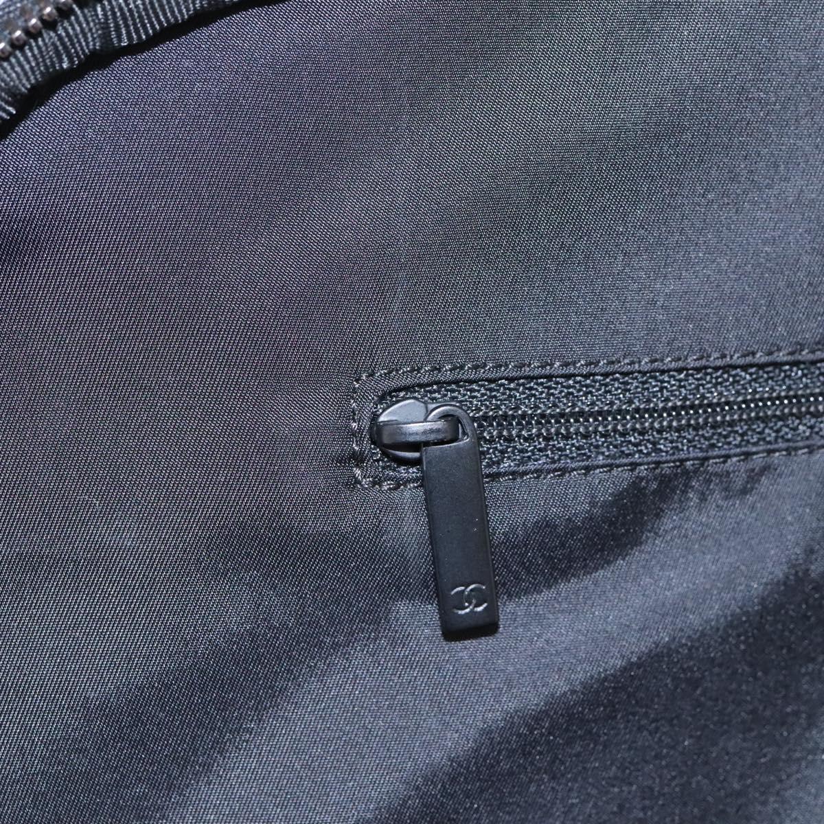 CHANEL Carry Case New Travel line suitcase Nylon Black CC Auth bs23739