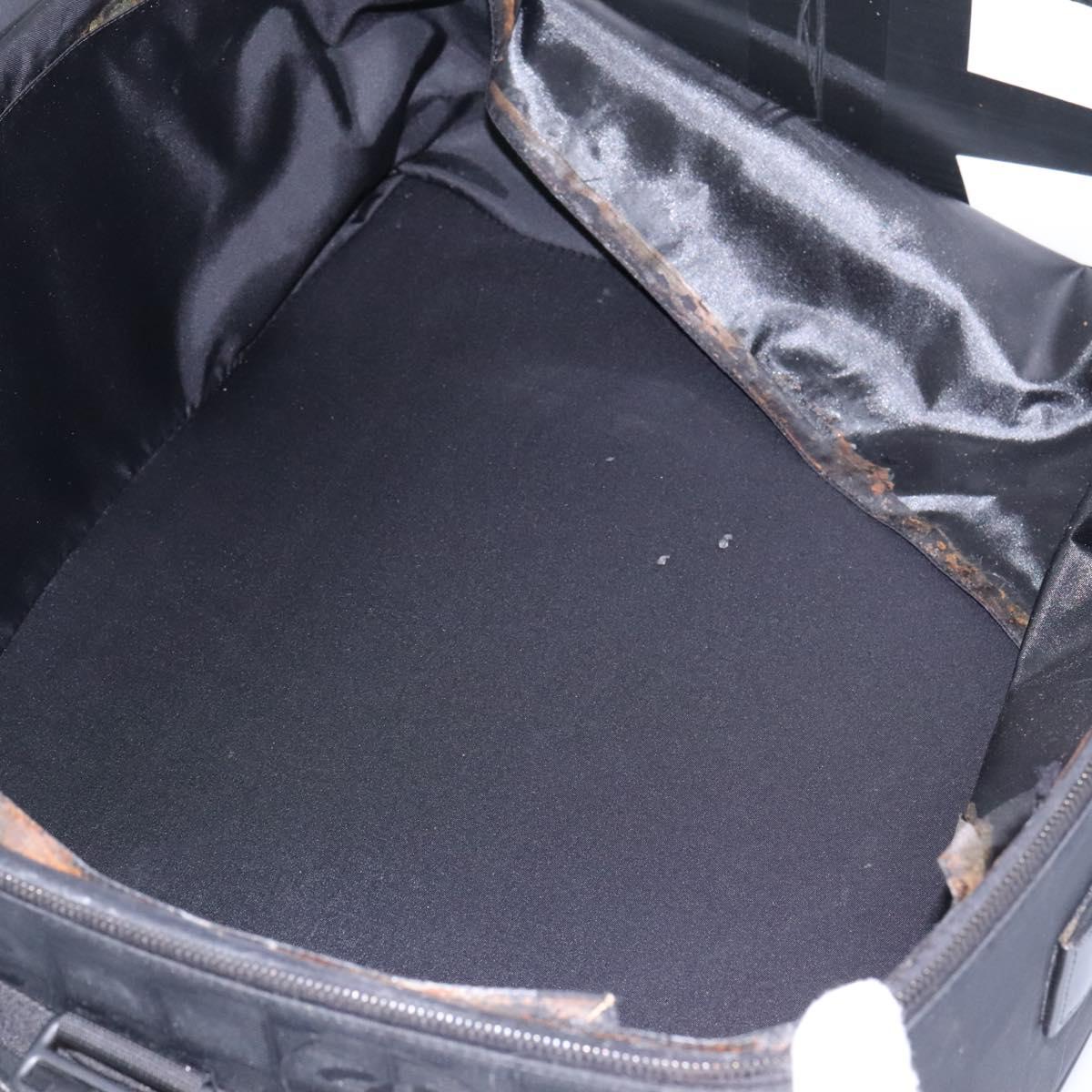 CHANEL Carry Case New Travel line suitcase Nylon Black CC Auth bs23739