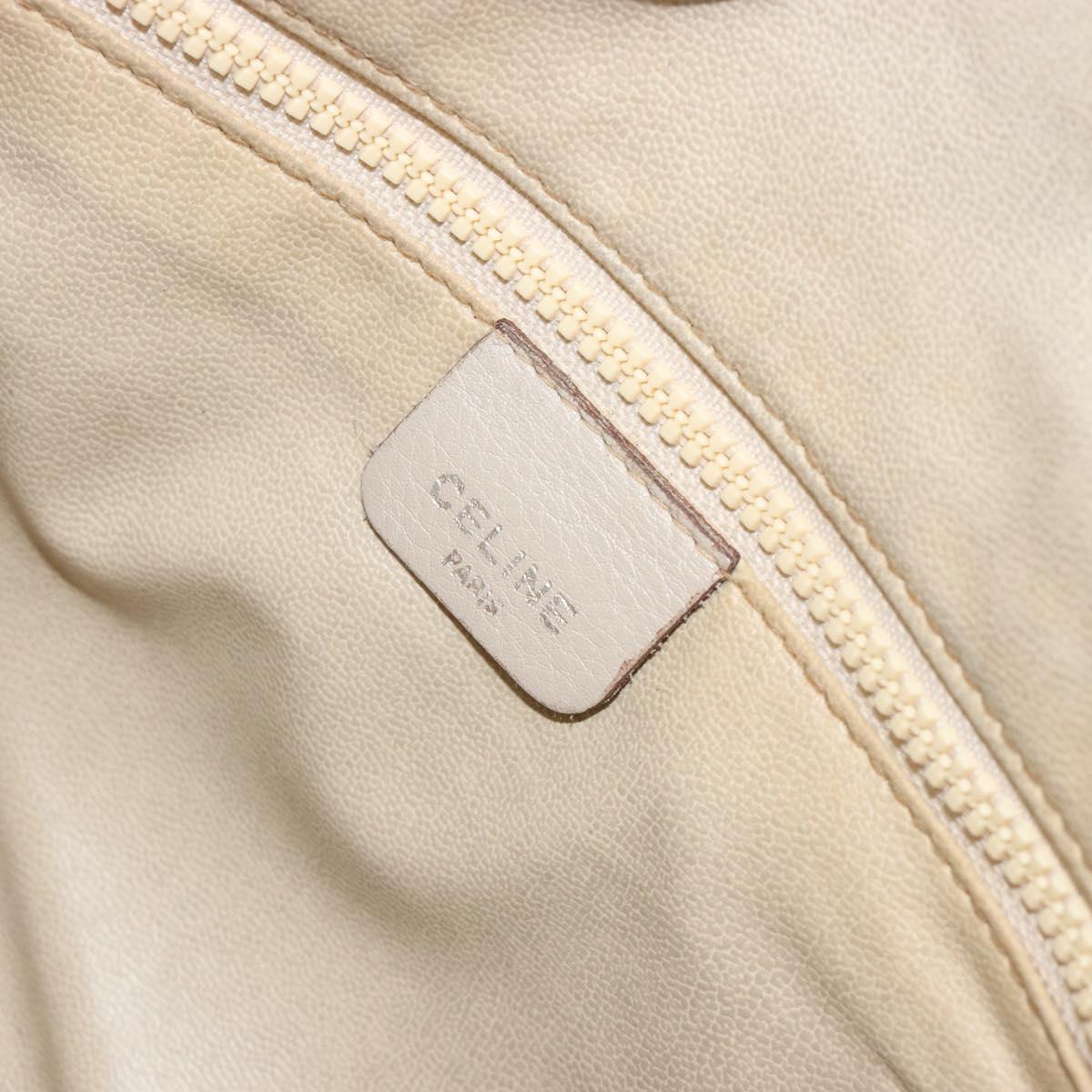 CELINE Shoulder Bag Leather Beige Auth bs23749