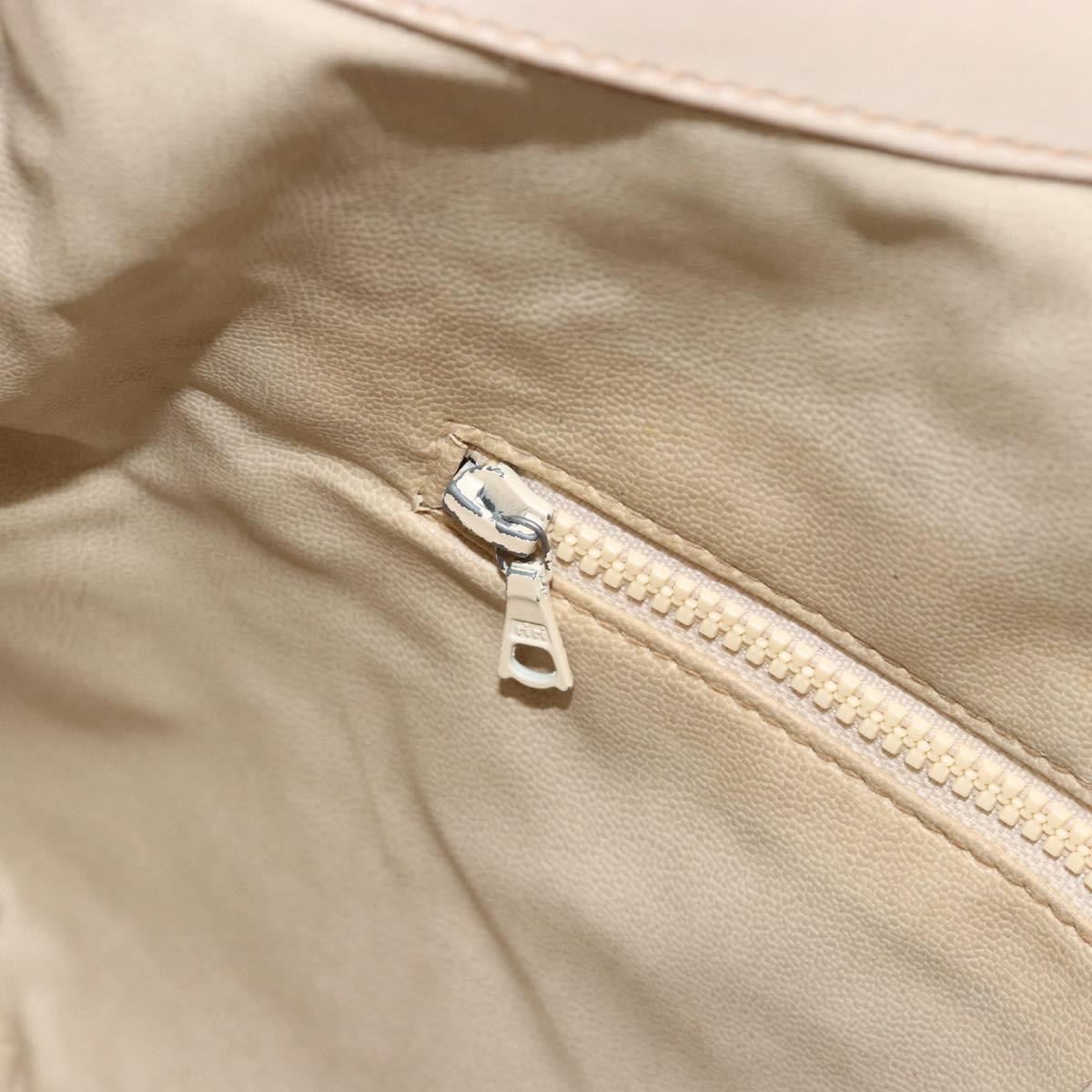 CELINE Shoulder Bag Leather Beige Auth bs23749