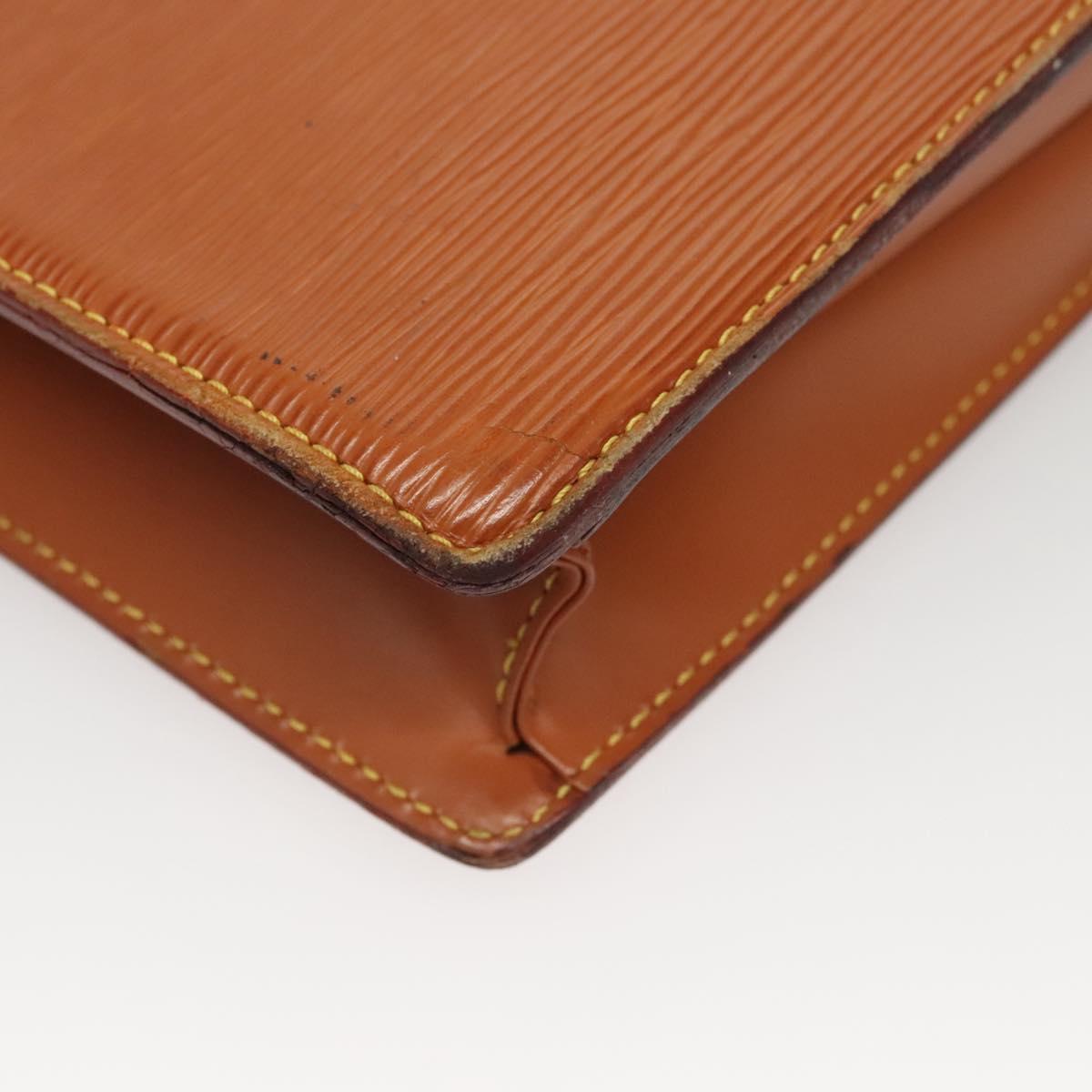 LOUIS VUITTON Epi Porte Documents Bandouliere Zipangu Gold M54468 Auth bs23752