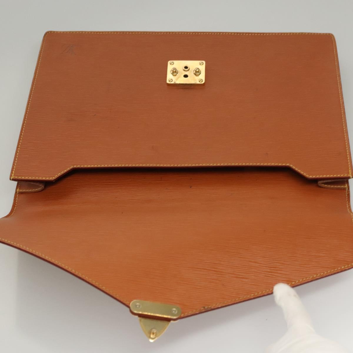 LOUIS VUITTON Epi Porte Documents Bandouliere Zipangu Gold M54468 Auth bs23752