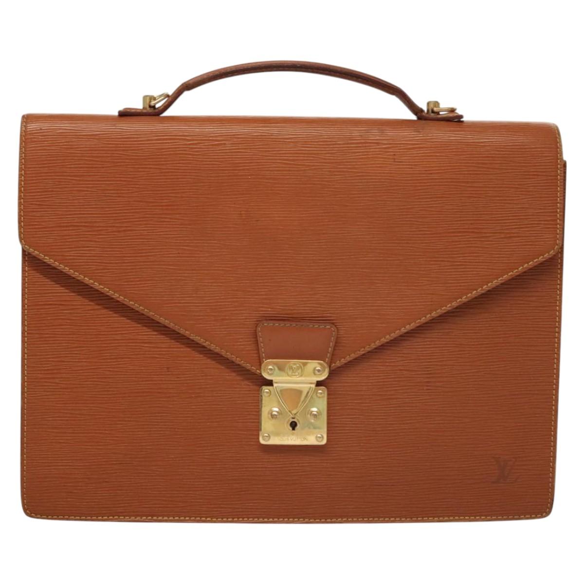 LOUIS VUITTON Epi Porte Documents Bandouliere Zipangu Gold M54468 Auth bs23752