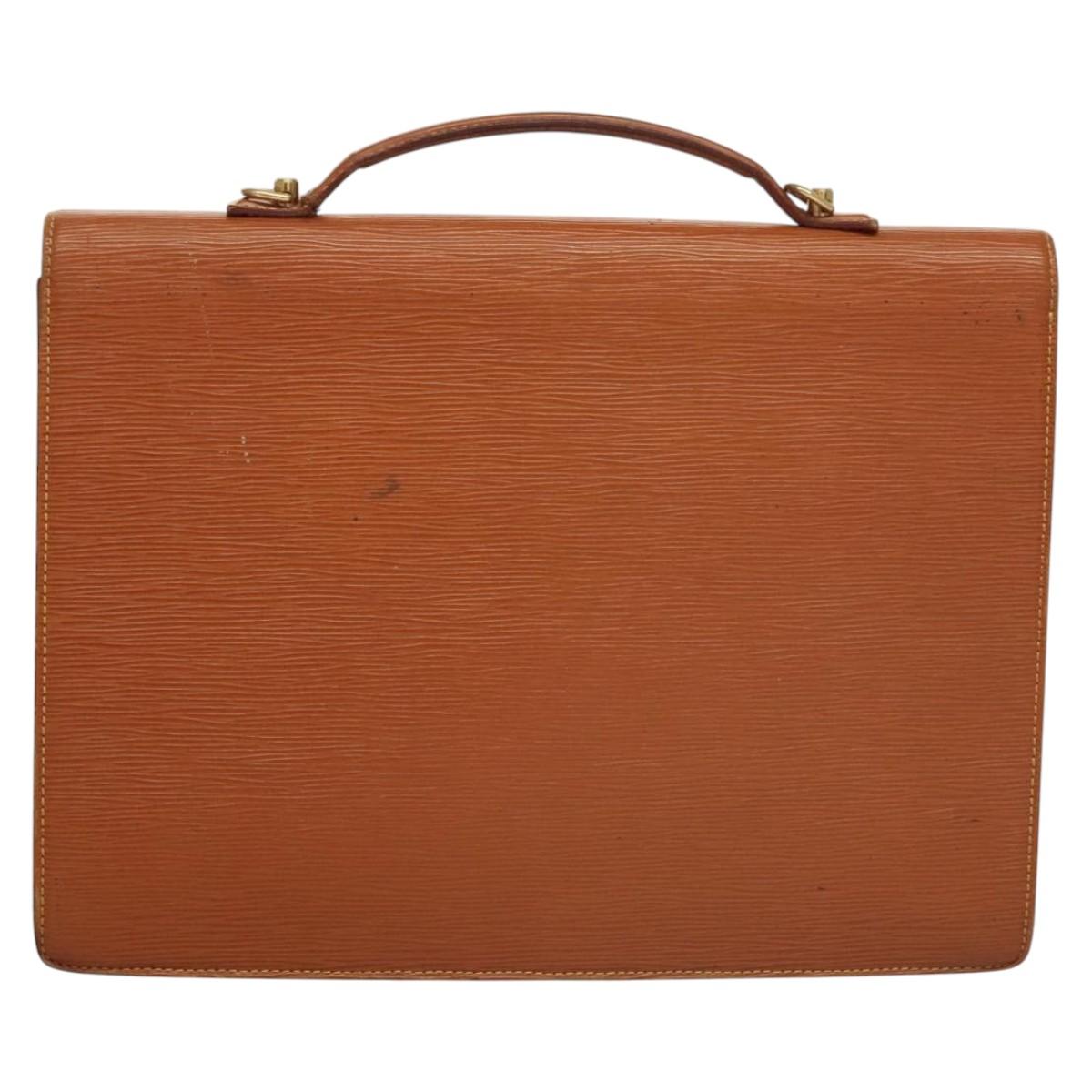LOUIS VUITTON Epi Porte Documents Bandouliere Zipangu Gold M54468 Auth bs23752