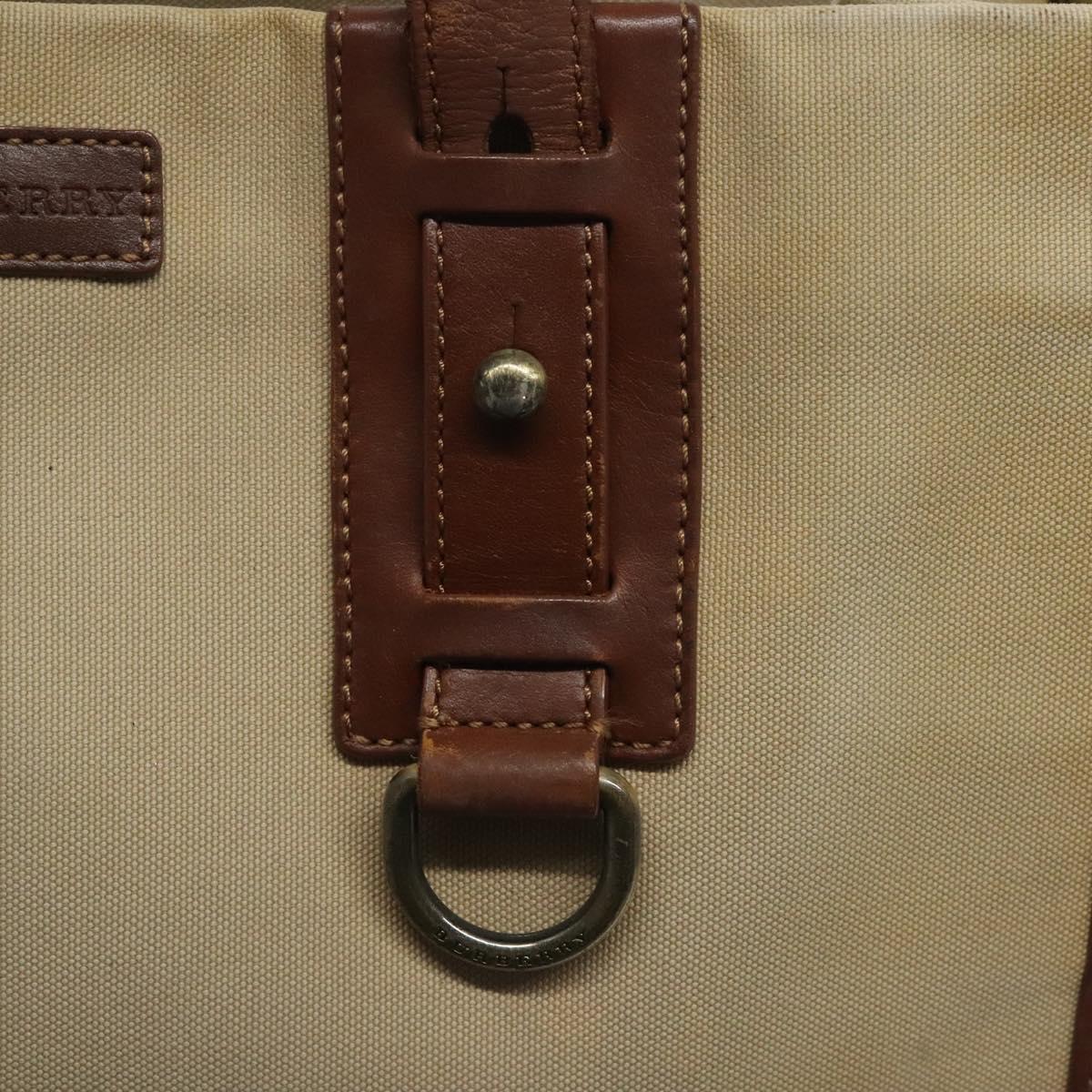 BURBERRY Tote Bag Canvas Beige Auth bs23757
