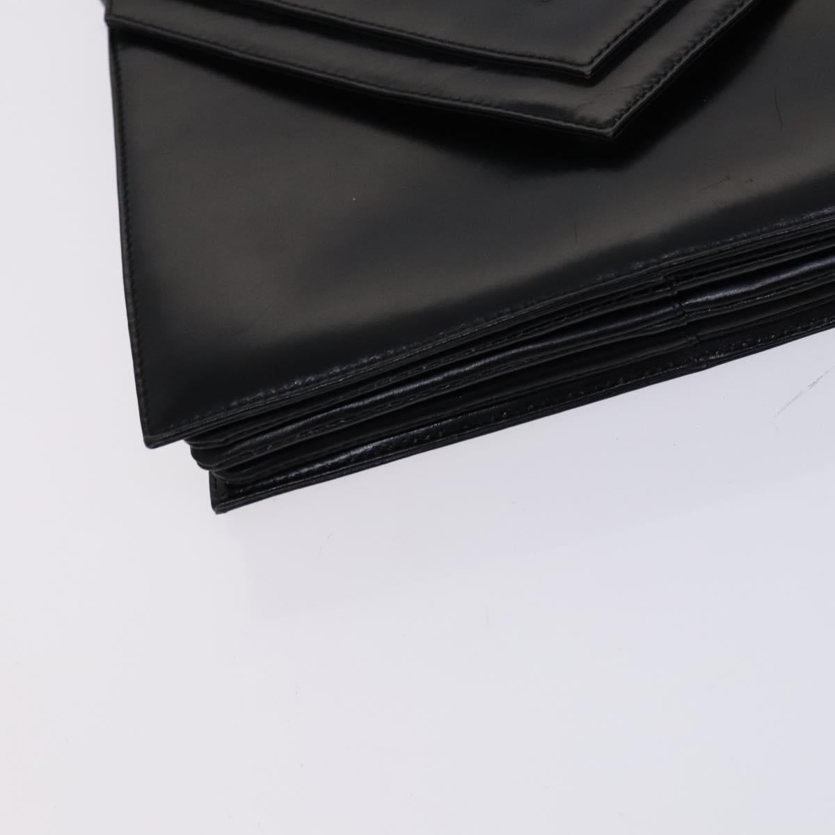 LOEWE Anagram Shoulder Bag Leather Black Auth bs23759