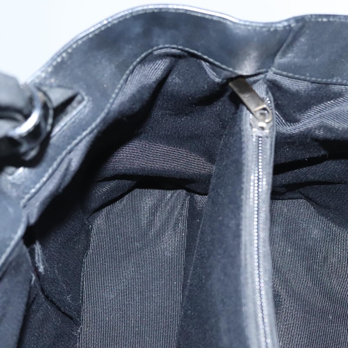 Salvatore Ferragamo Hand Bag Enamel Black Auth bs23791