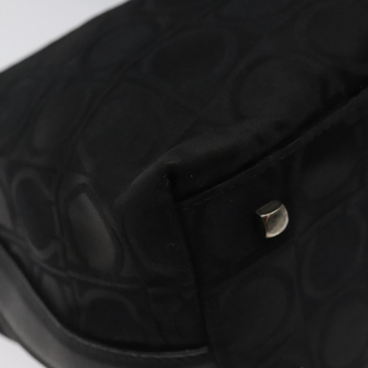 Salvatore Ferragamo Hand Bag Canvas Black Auth bs23793