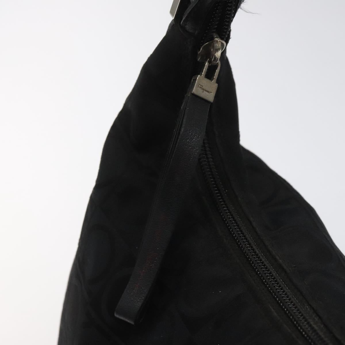 Salvatore Ferragamo Hand Bag Canvas Black Auth bs23793