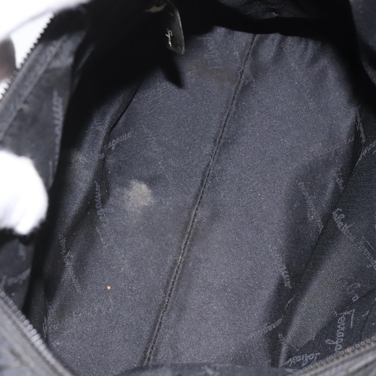 Salvatore Ferragamo Hand Bag Canvas Black Auth bs23793