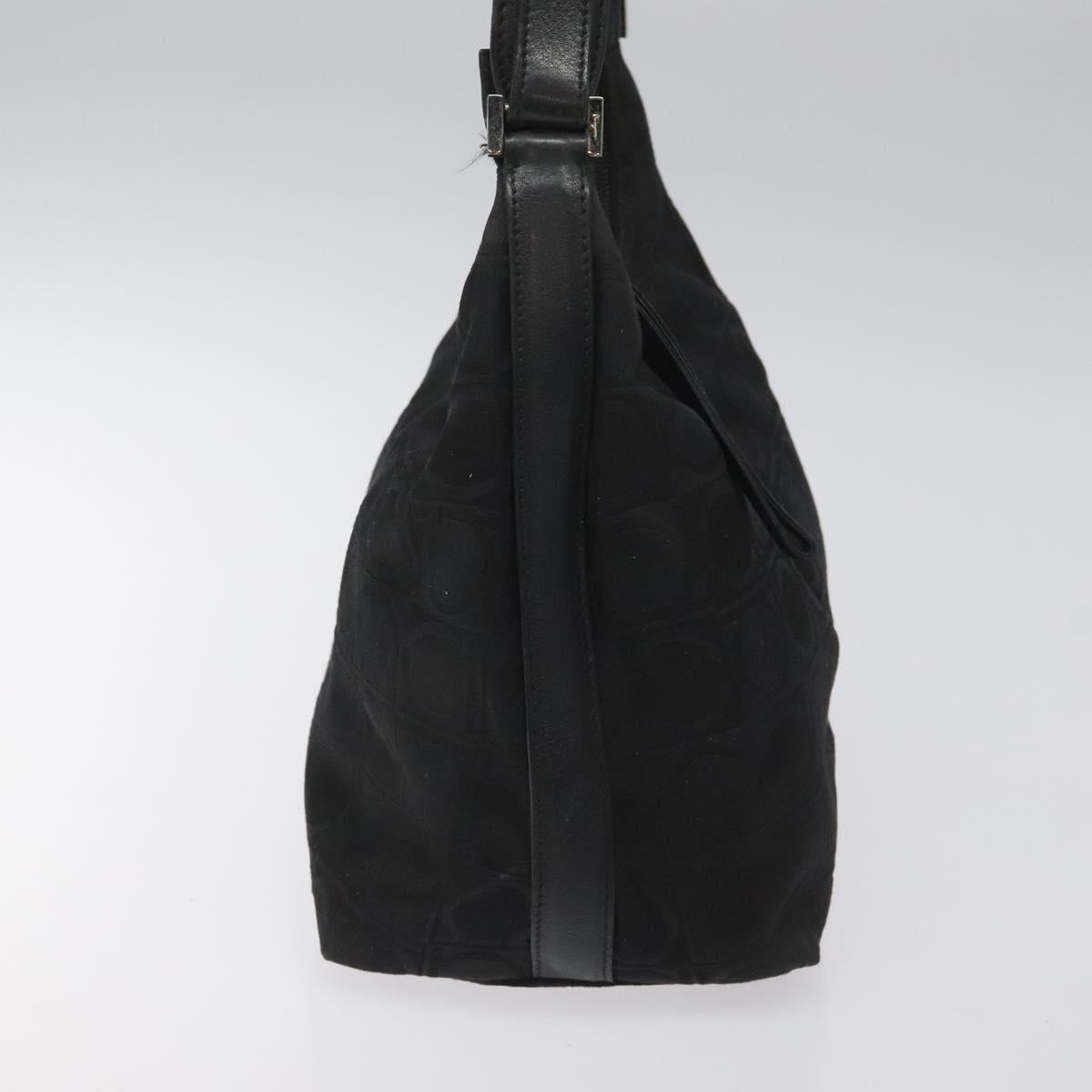 Salvatore Ferragamo Hand Bag Canvas Black Auth bs23793