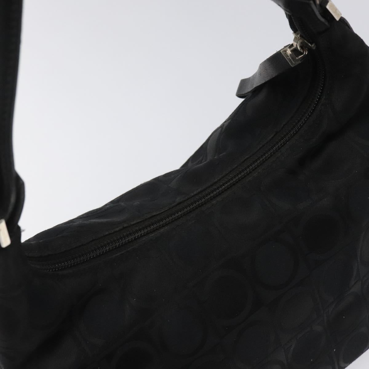 Salvatore Ferragamo Hand Bag Canvas Black Auth bs23793