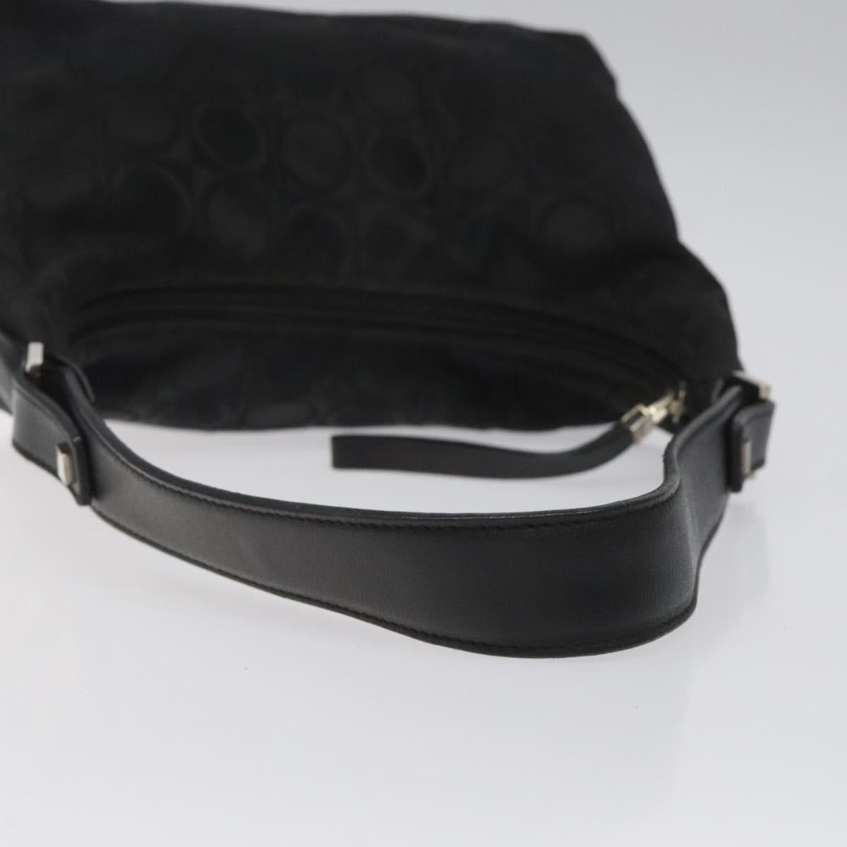 Salvatore Ferragamo Hand Bag Canvas Black Auth bs23793