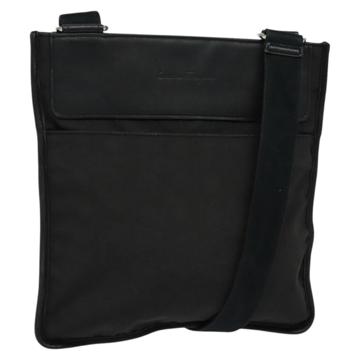 Salvatore Ferragamo Shoulder Bag Nylon Black Auth bs23806