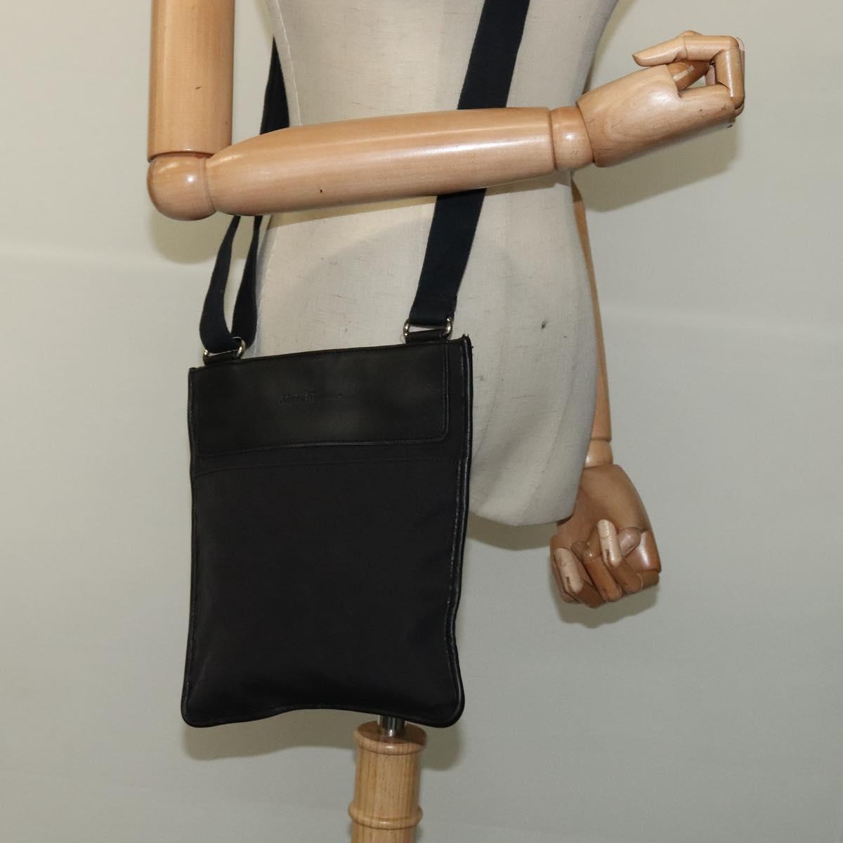 Salvatore Ferragamo Shoulder Bag Nylon Black Auth bs23806