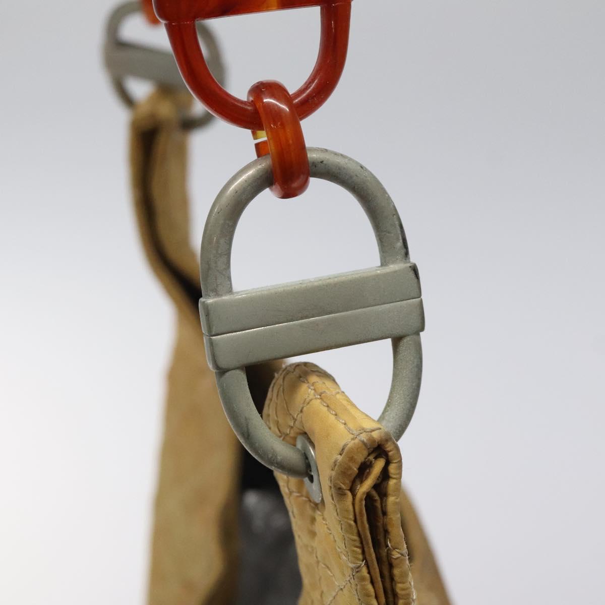 Christian Dior Canage Shoulder Bag Nylon Yellow Auth bs23852