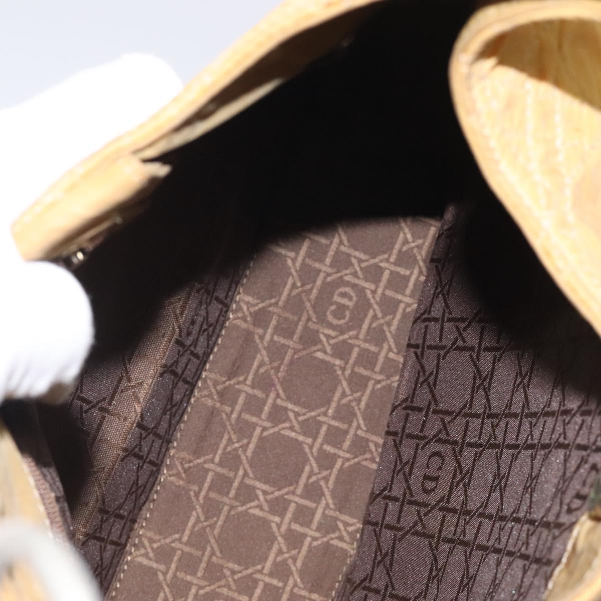 Christian Dior Canage Shoulder Bag Nylon Yellow Auth bs23852