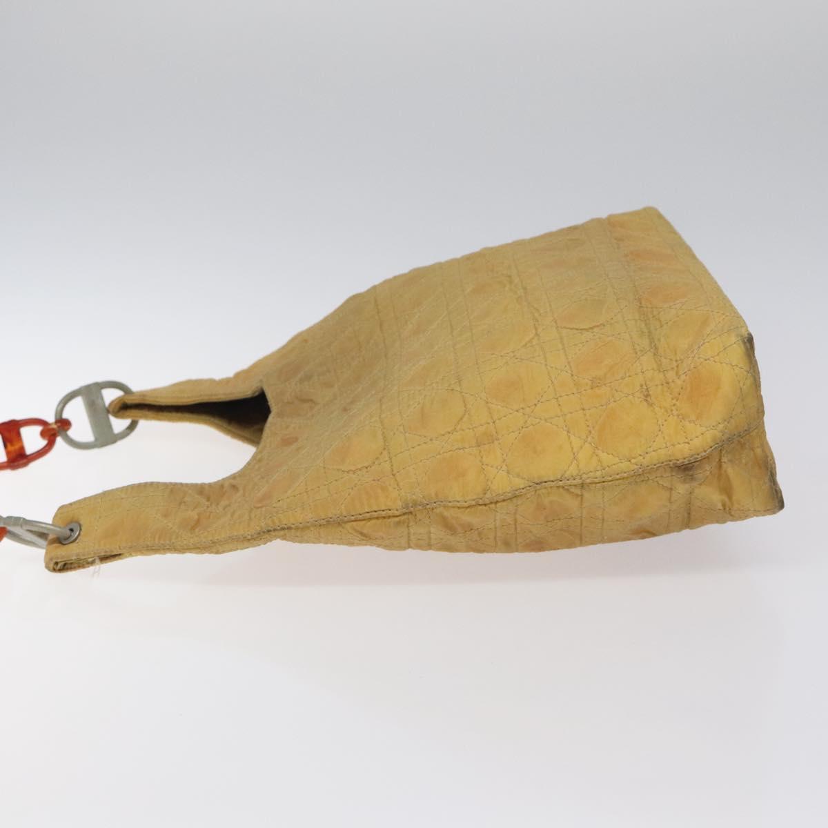 Christian Dior Canage Shoulder Bag Nylon Yellow Auth bs23852