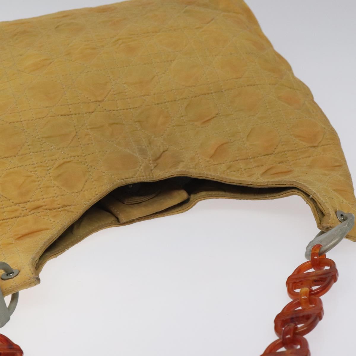Christian Dior Canage Shoulder Bag Nylon Yellow Auth bs23852