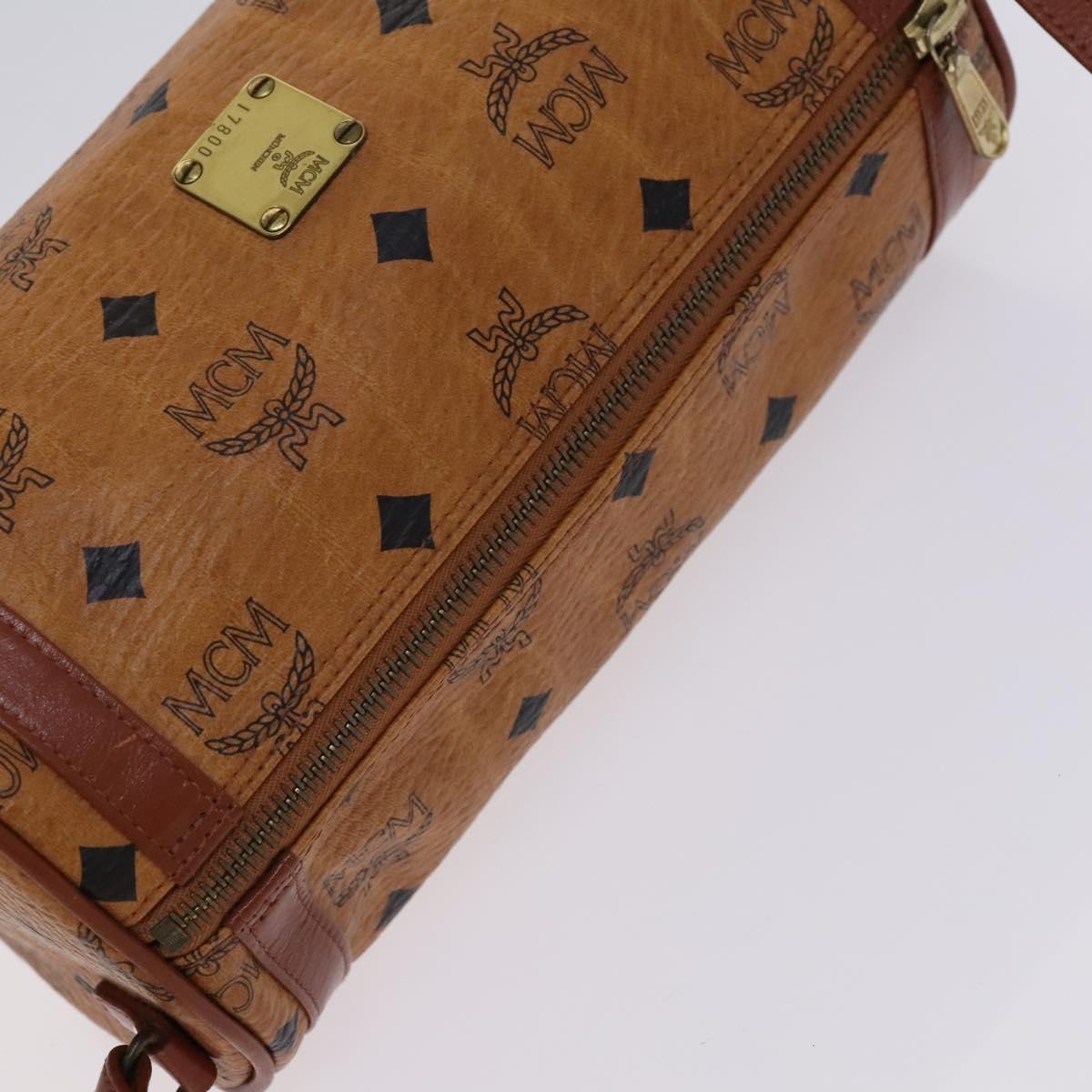 MCM Vicetos Logogram Shoulder Bag PVC Leather Brown Gold Auth bs23854