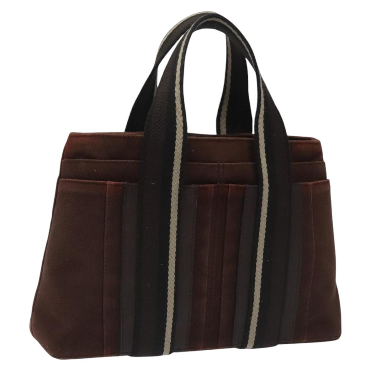 HERMES Toroca Horizontal PM Hand Bag Canvas Brown Auth bs23855