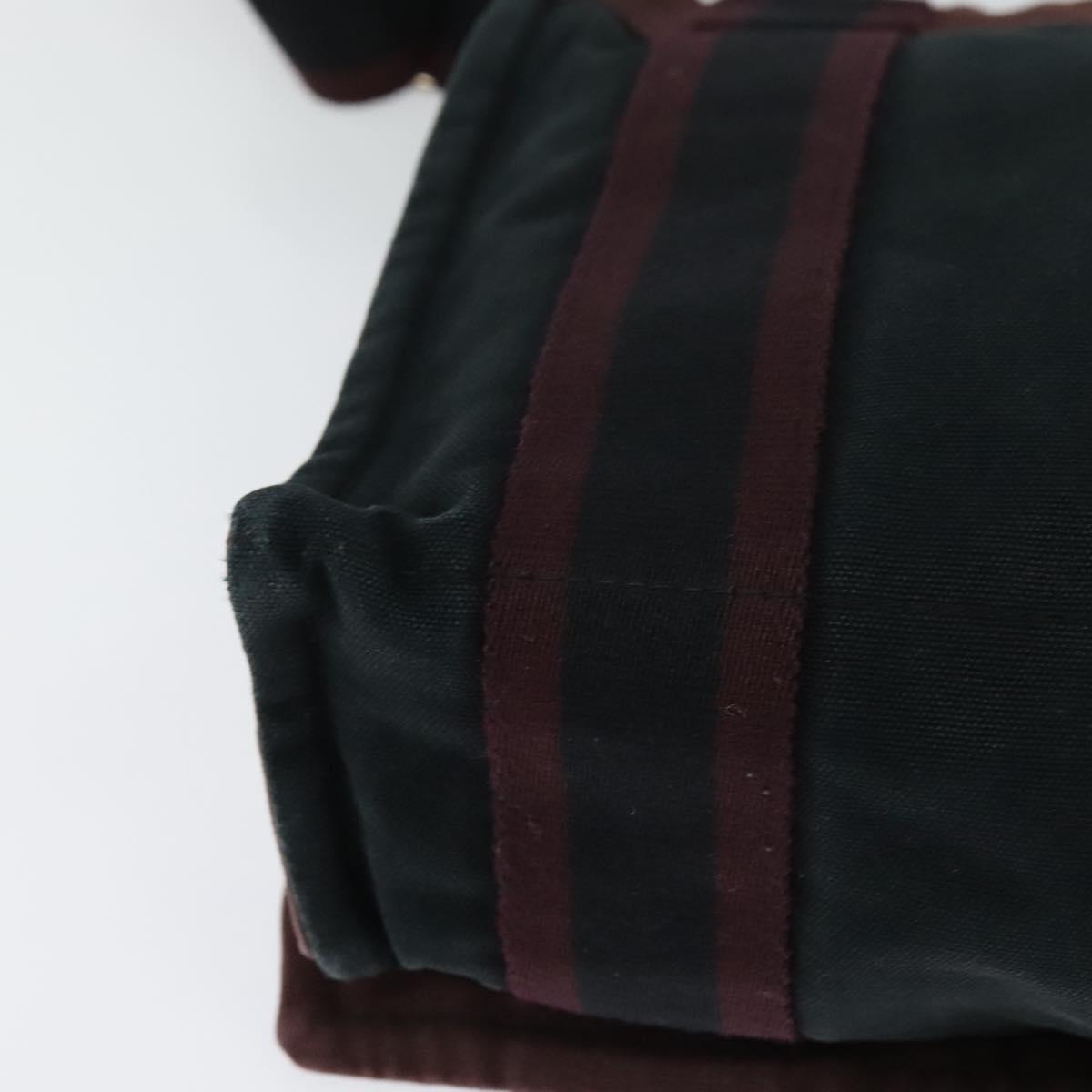 HERMES Fourre Tout Bassas PM Shoulder Bag Canvas Black Auth bs23858