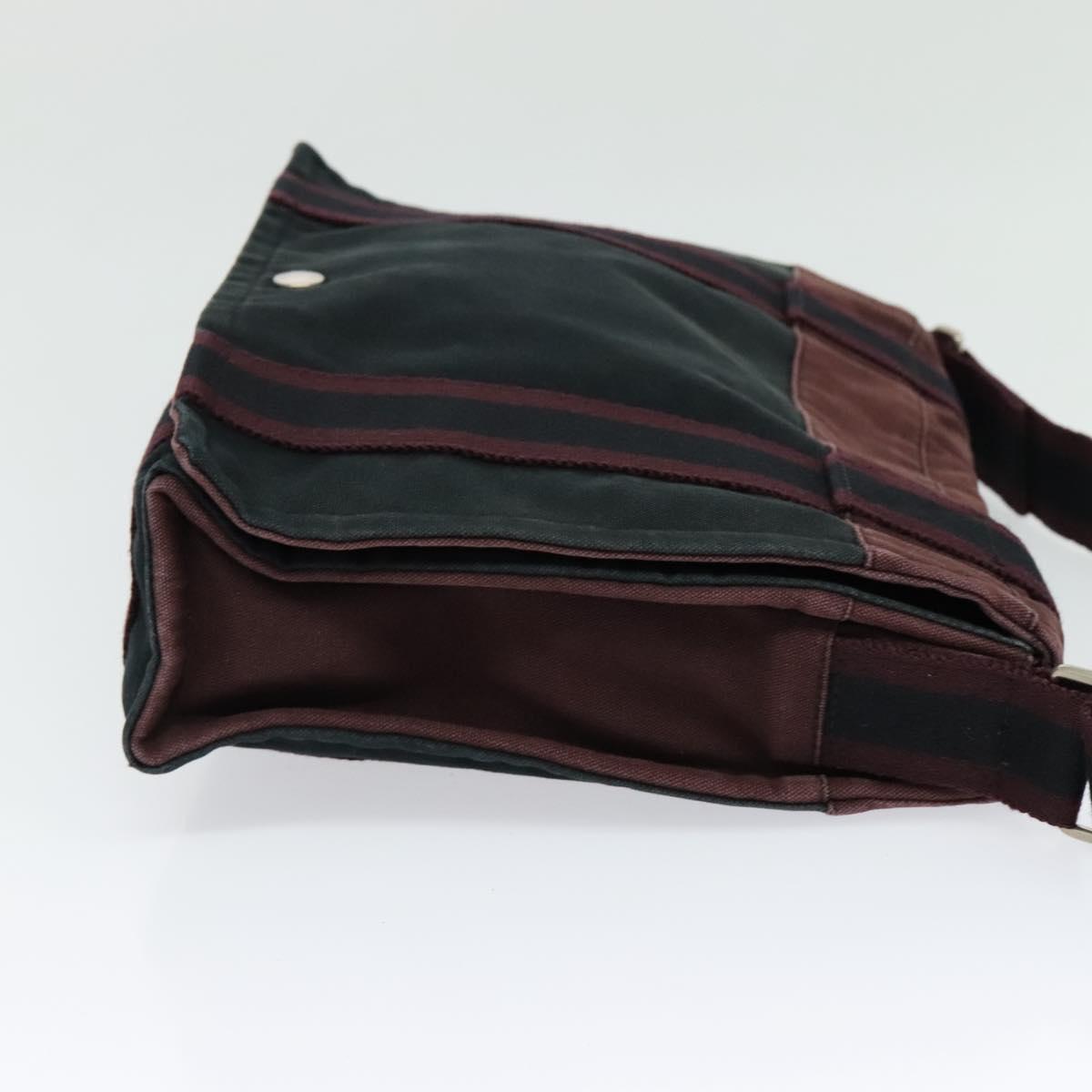 HERMES Fourre Tout Bassas PM Shoulder Bag Canvas Black Auth bs23858