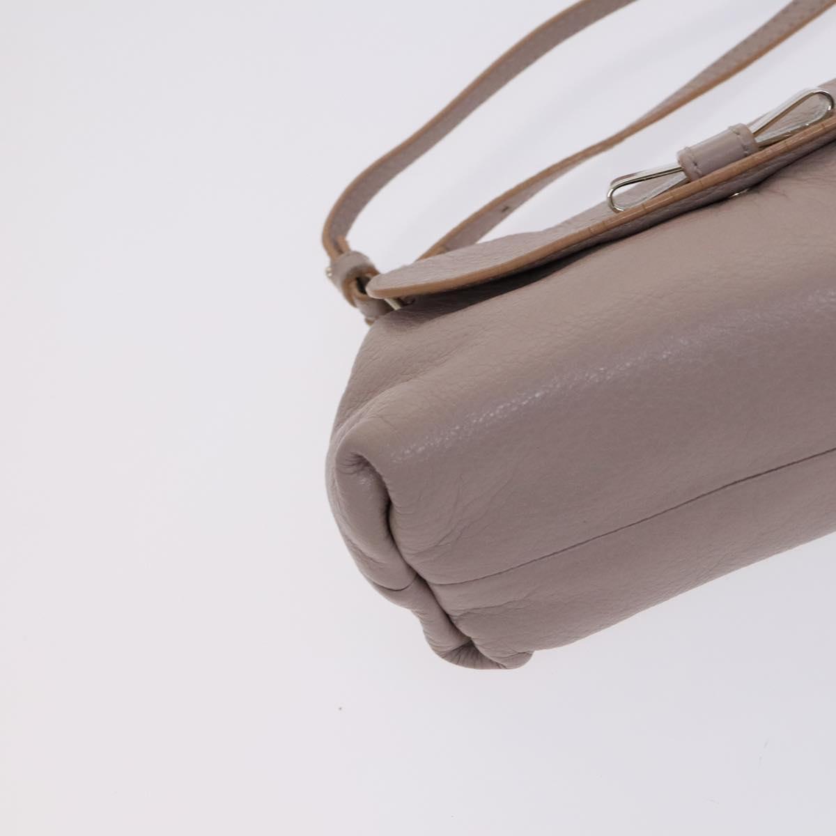 Chloe Lily Shoulder Bag Leather Beige Auth bs23861