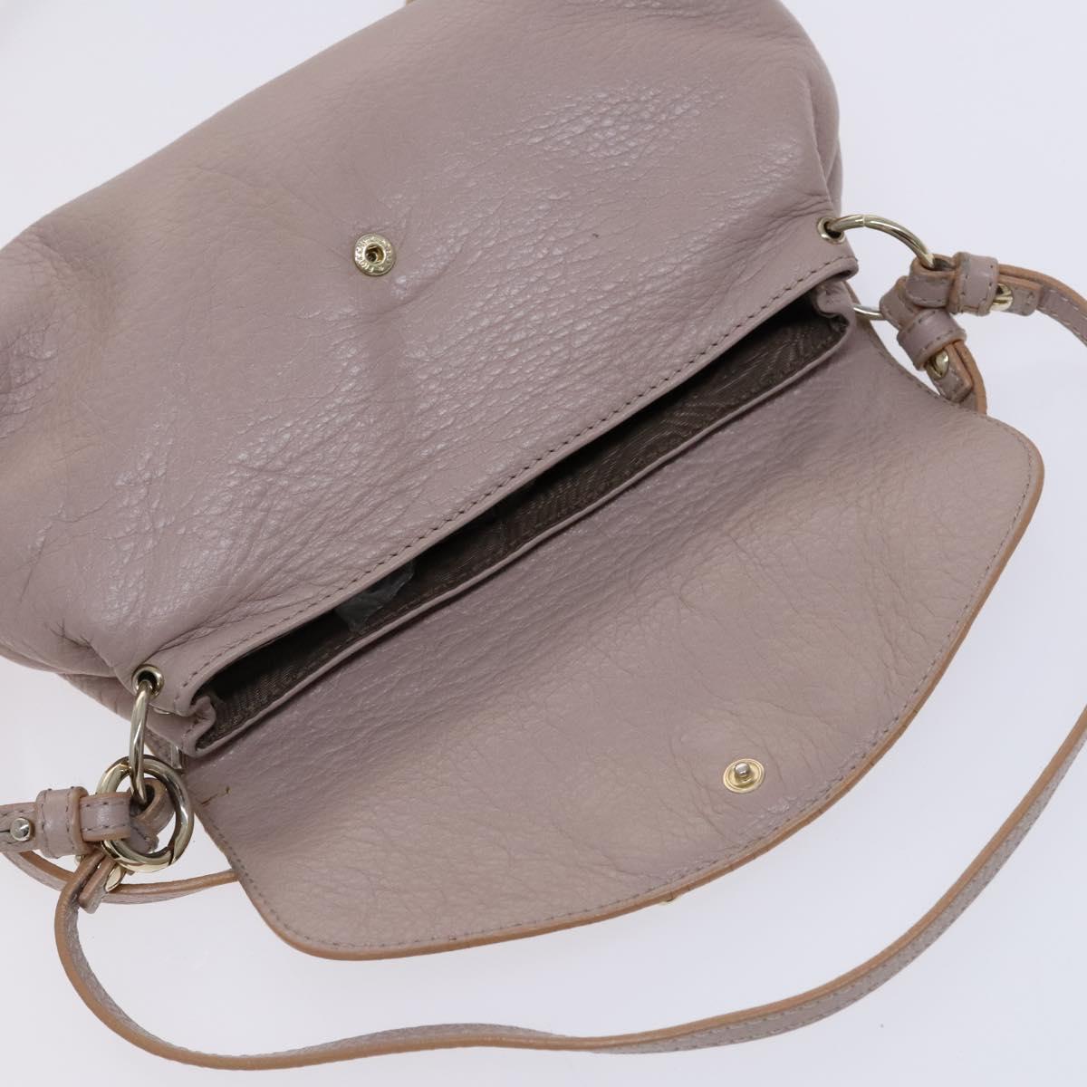 Chloe Lily Shoulder Bag Leather Beige Auth bs23861