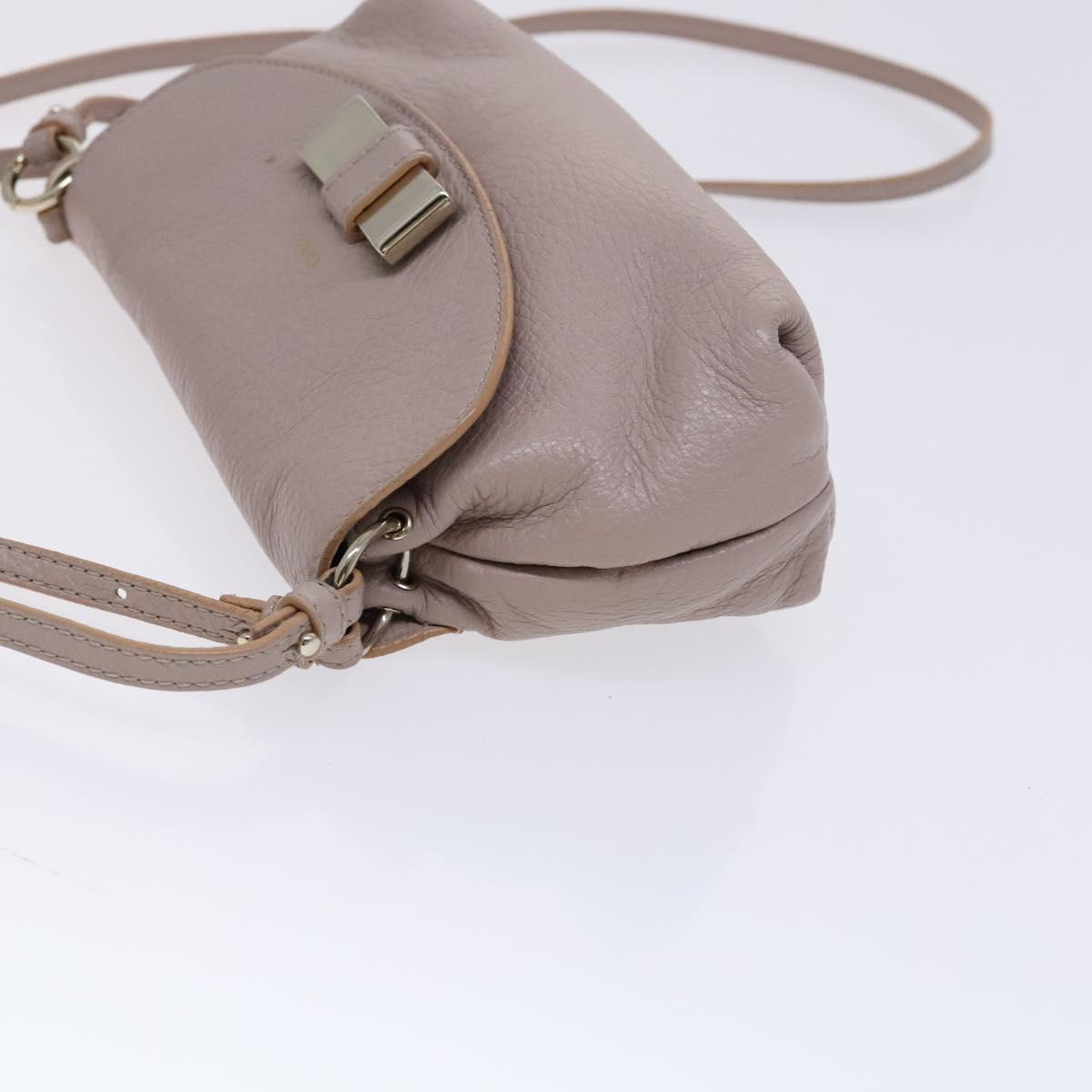 Chloe Lily Shoulder Bag Leather Beige Auth bs23861