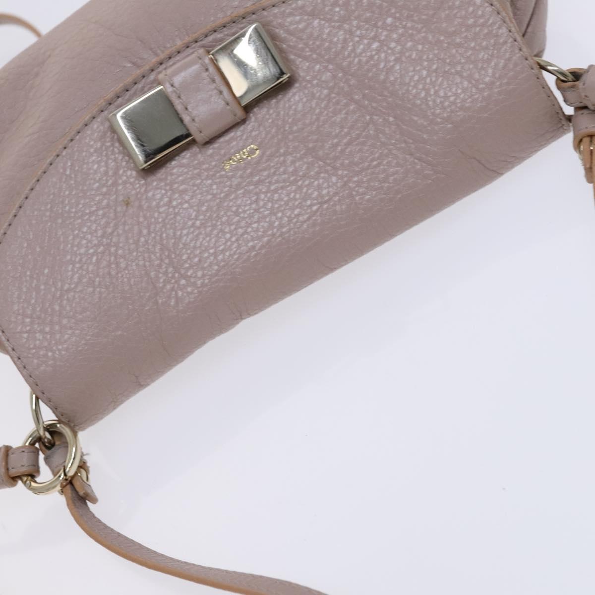 Chloe Lily Shoulder Bag Leather Beige Auth bs23861