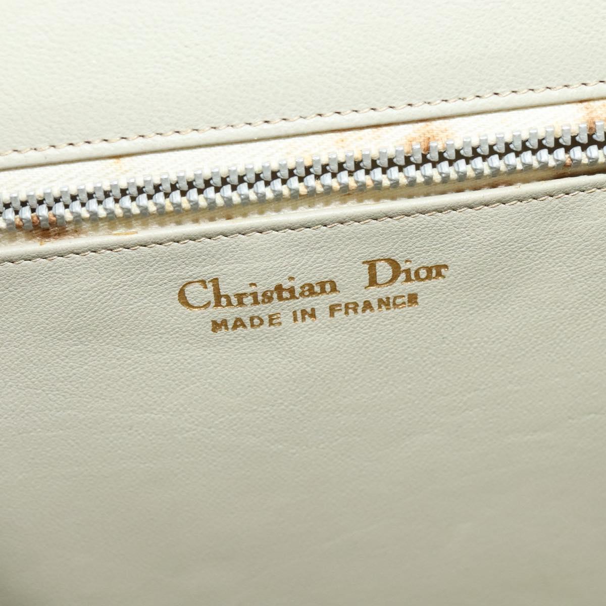 Christian Dior Shoulder Bag Leather Beige Auth bs23864