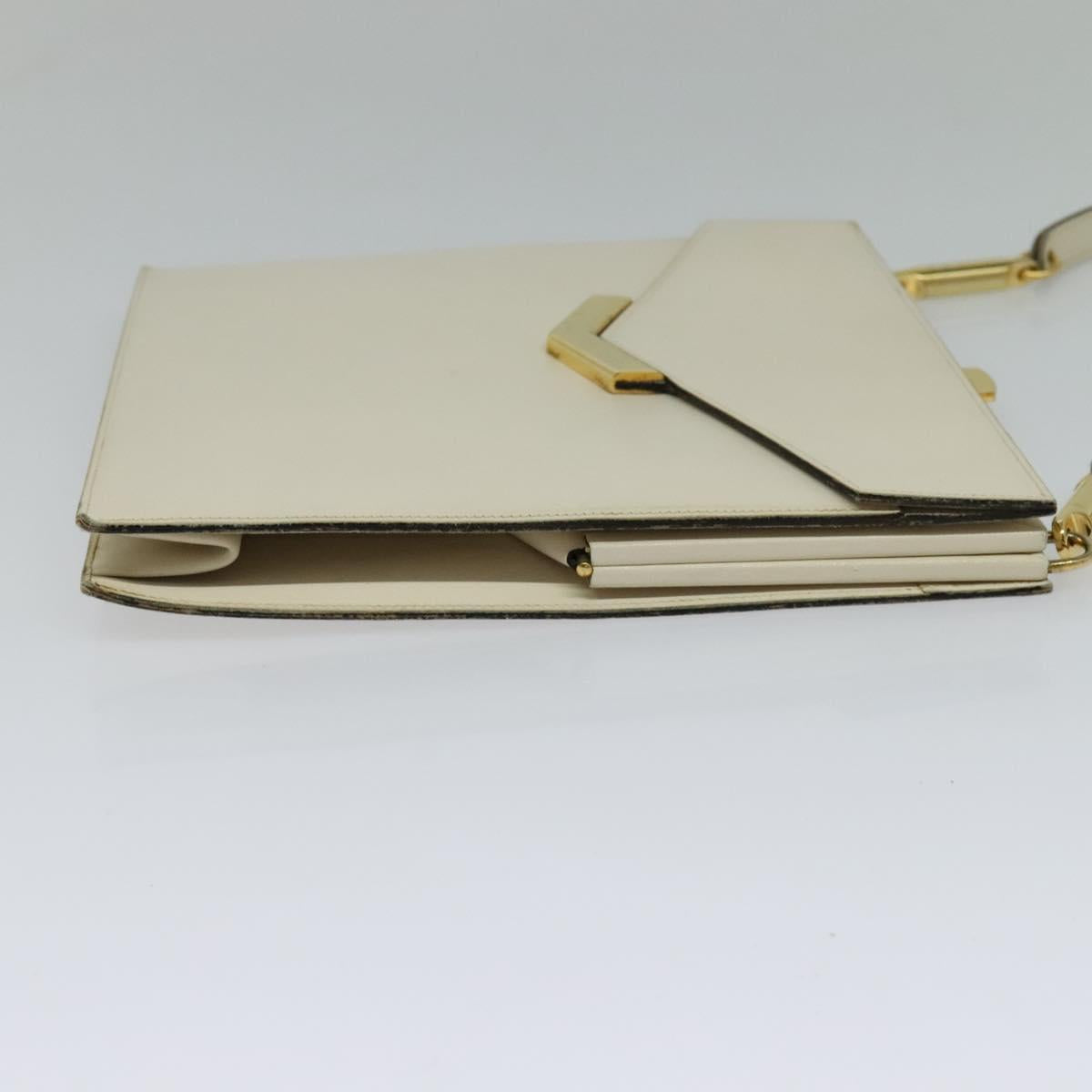 Christian Dior Shoulder Bag Leather Beige Auth bs23864