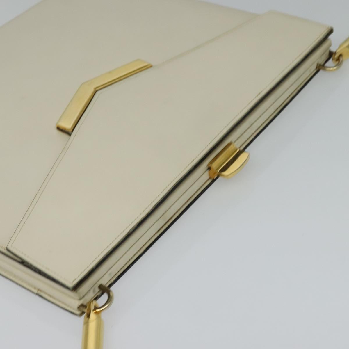 Christian Dior Shoulder Bag Leather Beige Auth bs23864