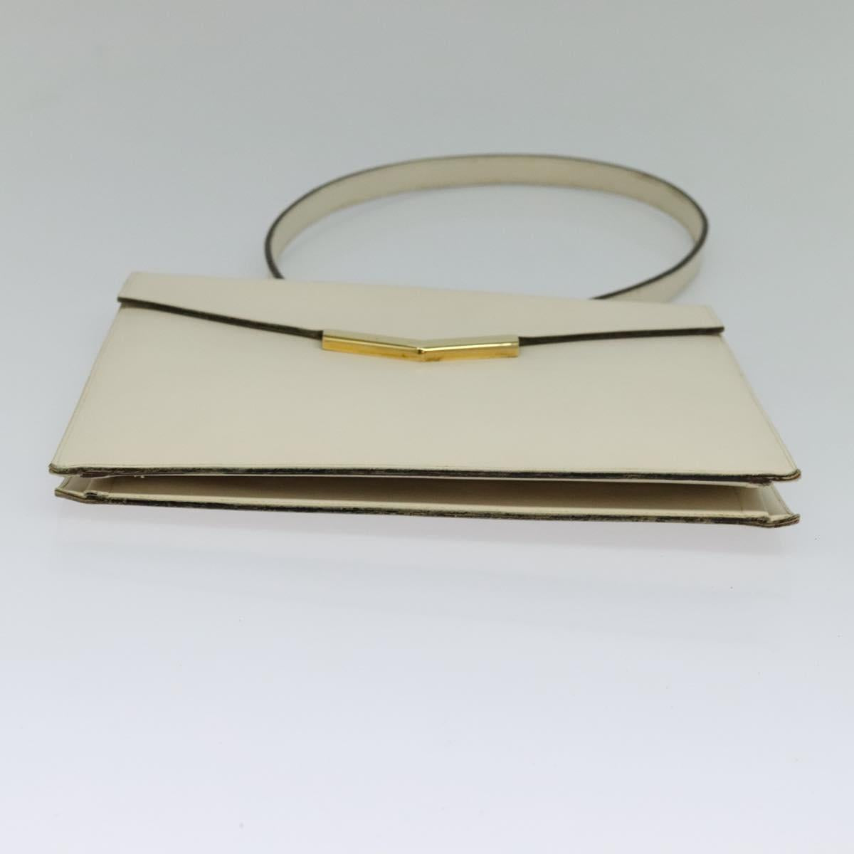 Christian Dior Shoulder Bag Leather Beige Auth bs23864