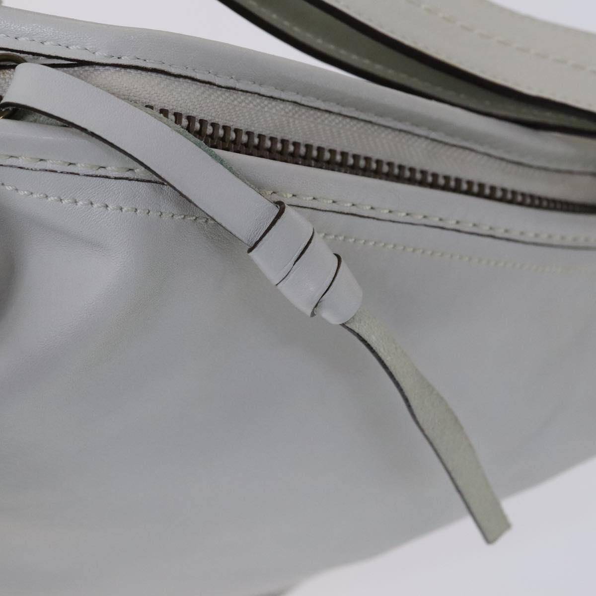 Coach Shoulder Bag Leather White Auth bs23865