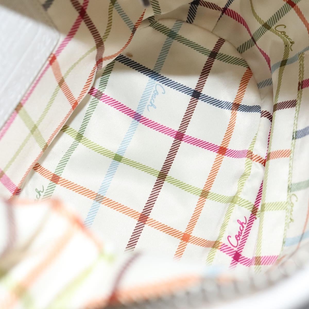 Coach Shoulder Bag Leather White Auth bs23865