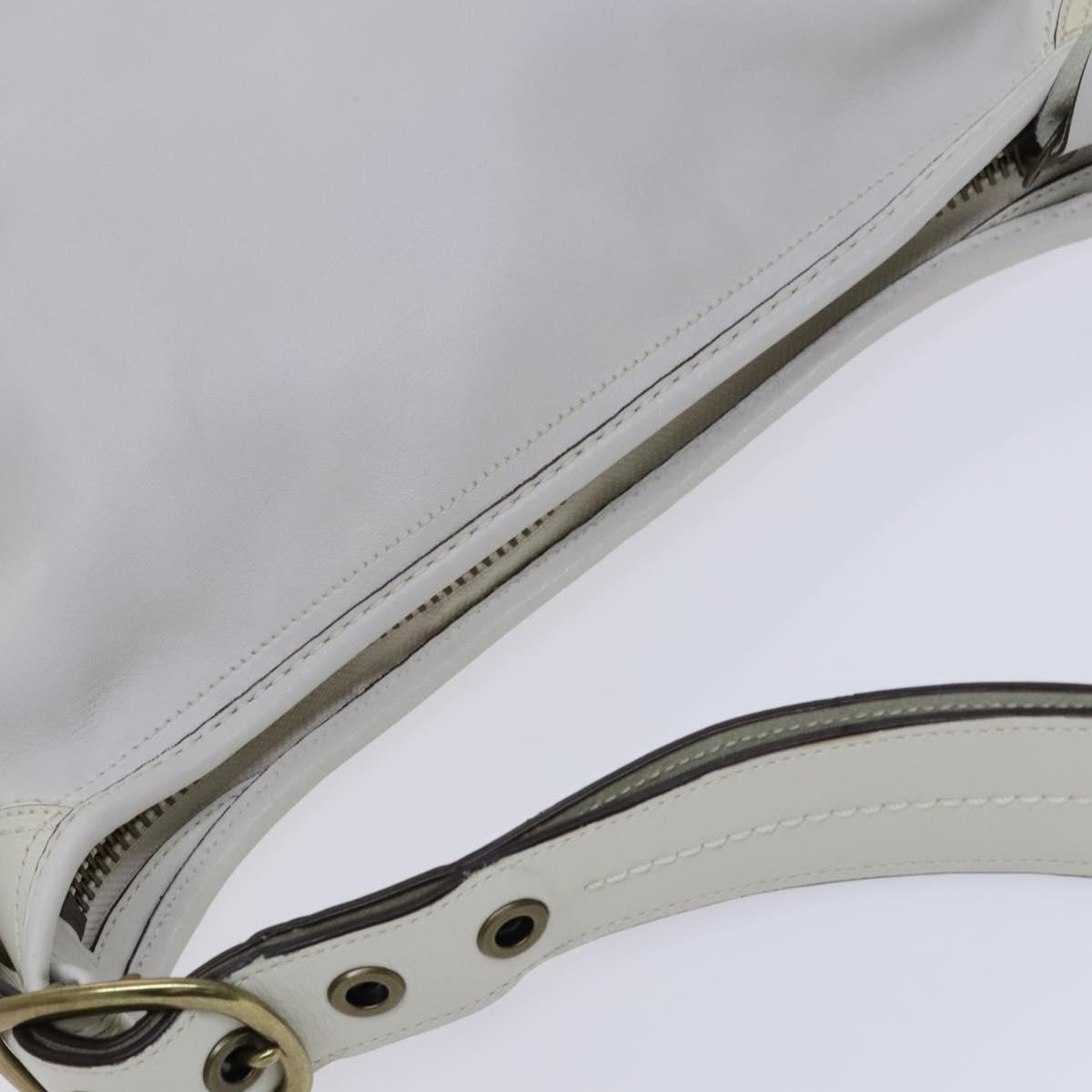 Coach Shoulder Bag Leather White Auth bs23865