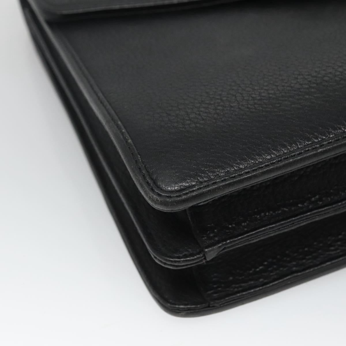 VERSACE Hand Bag Leather Black Auth bs23868