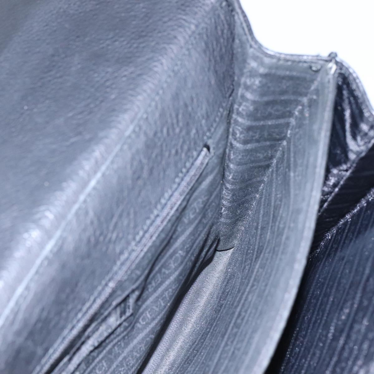 VERSACE Hand Bag Leather Black Auth bs23868