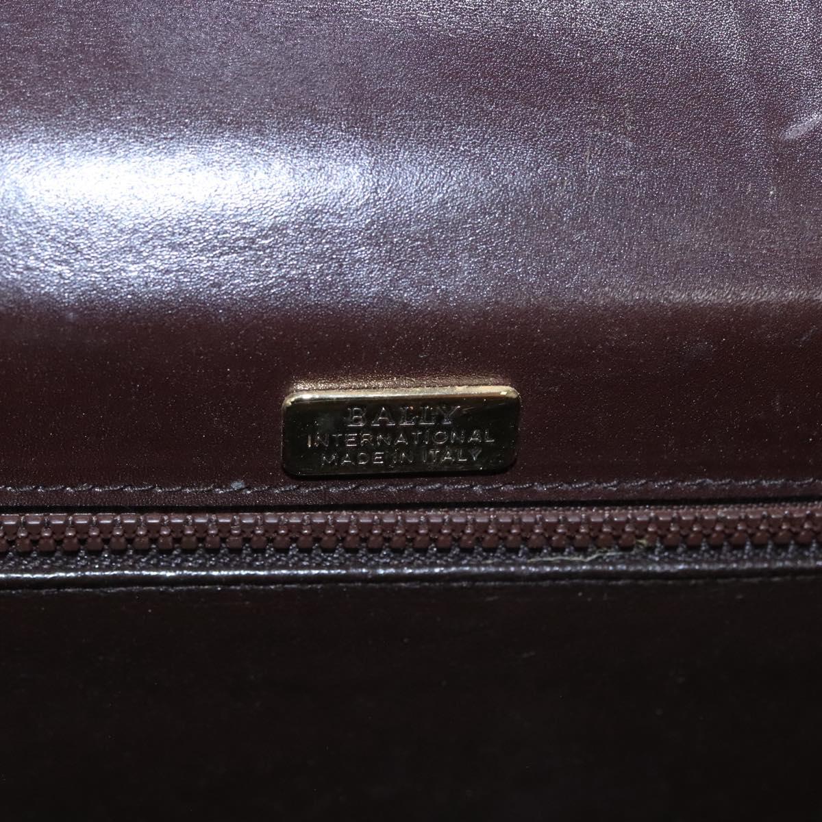BALLY Shoulder Bag Leather Brown Gold Auth bs23873