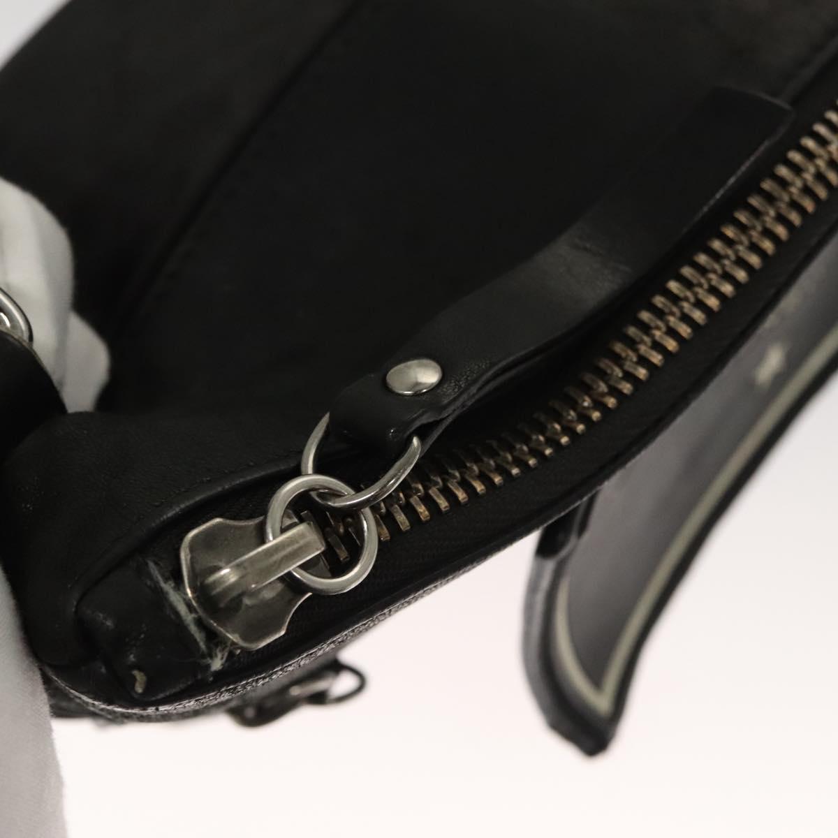 Jimmy Choo Shoulder Bag Nylon Leather Black Auth bs23874