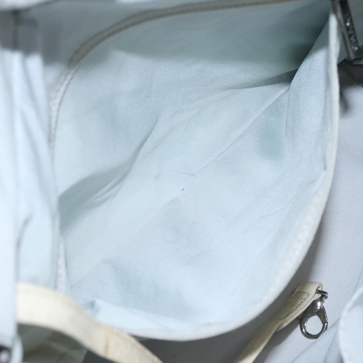 CHANEL Paris Biarritz PM Tote Bag Coated Canvas Silver CC Auth bs23887