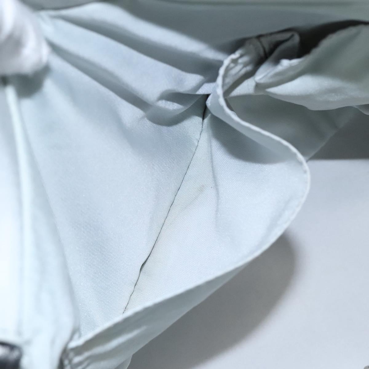 CHANEL Paris Biarritz PM Tote Bag Coated Canvas Silver CC Auth bs23887