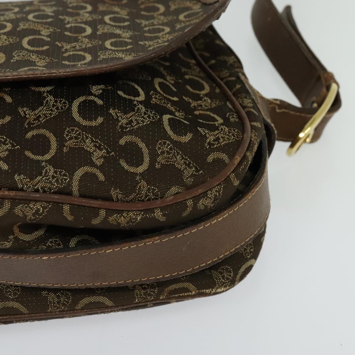CELINE C Sulky Shoulder Bag Canvas Brown Auth bs23894