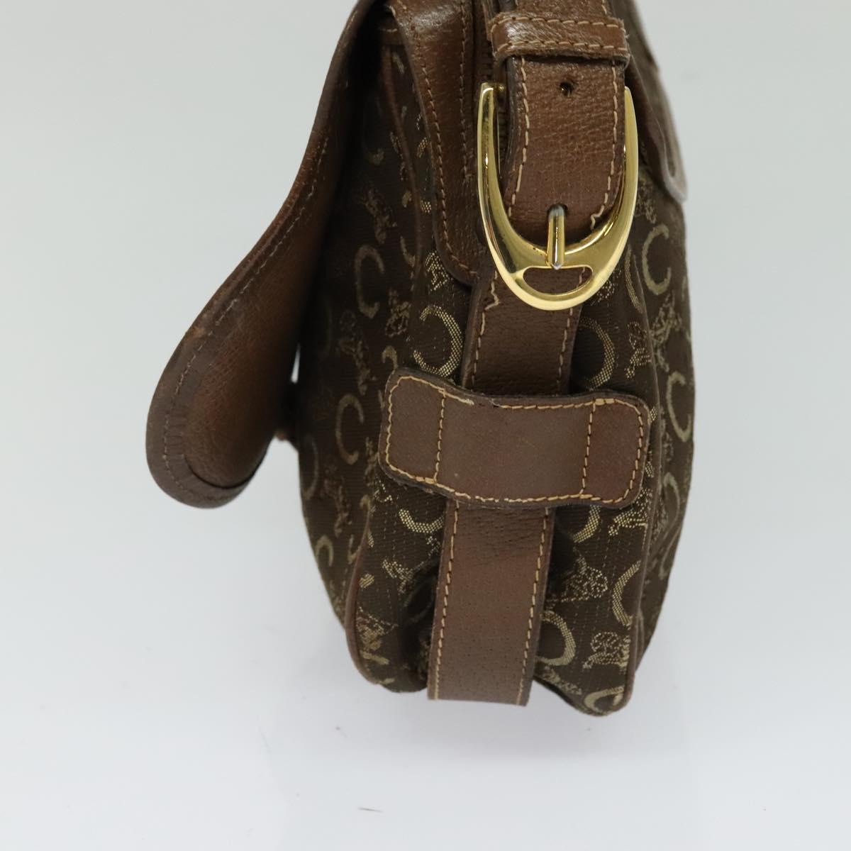 CELINE C Sulky Shoulder Bag Canvas Brown Auth bs23894