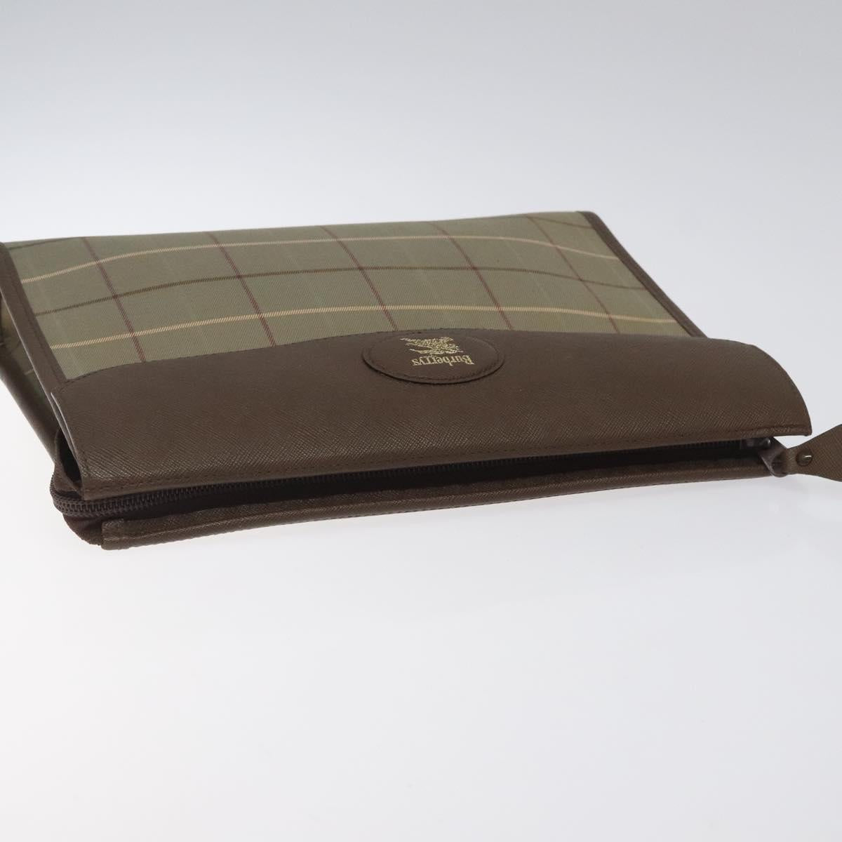 Burberrys Nova Check Clutch Bag Canvas Brown Auth bs23897