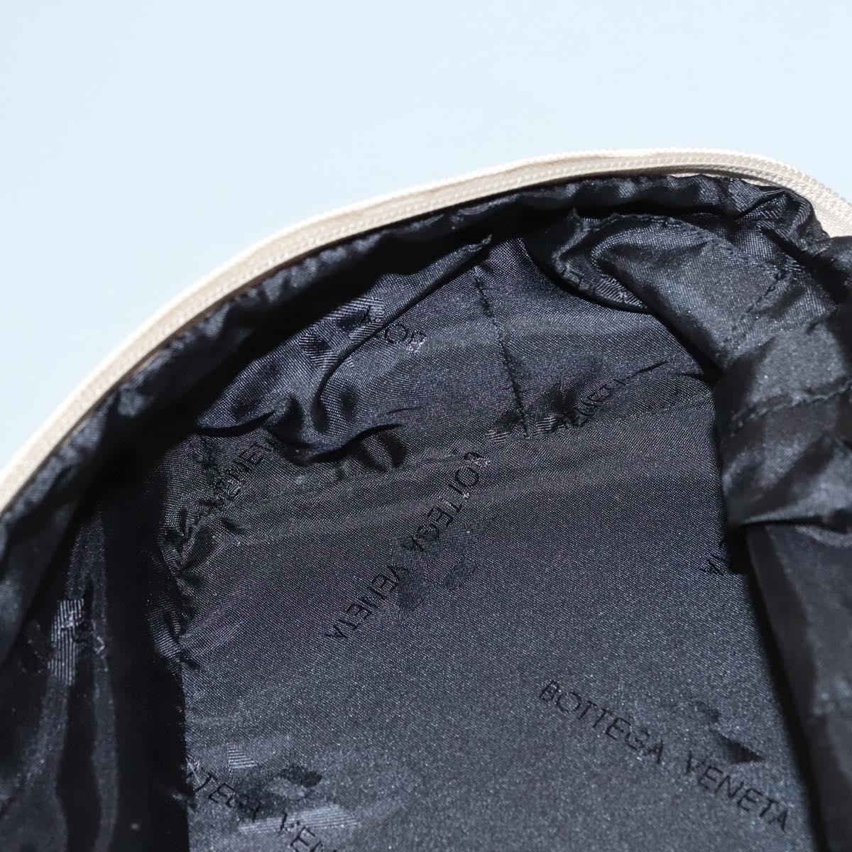 BOTTEGA VENETA Vanity Cosmetic Pouch Canvas Beige Auth bs23916